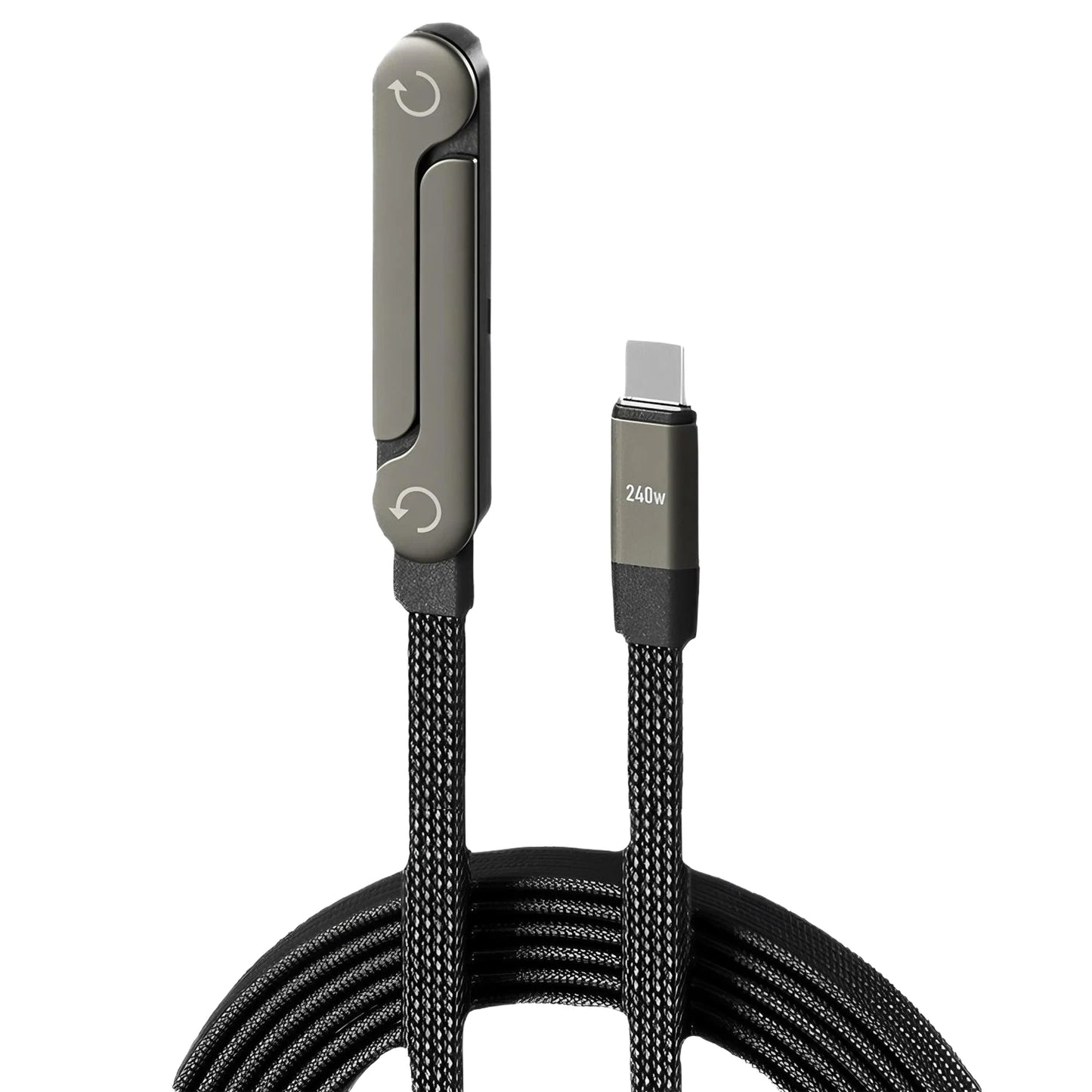 240W 2-in-1 Stand Charging Cable | Phone Holder Integrated | Fast Charge for iPhone 15-17/Huawei/Samsung/Xiaomi