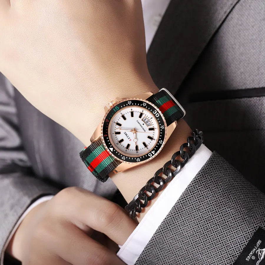 Luxury Quartz Watch – Premium Men’s Timepiece with Nylon Strap