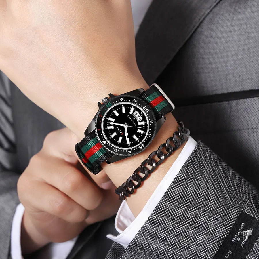 Luxury Quartz Watch – Premium Men’s Timepiece with Nylon Strap