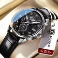 Luxury Sports Watch, Water Resistant, Luminous, Leather, with Date and Quartz Movement.