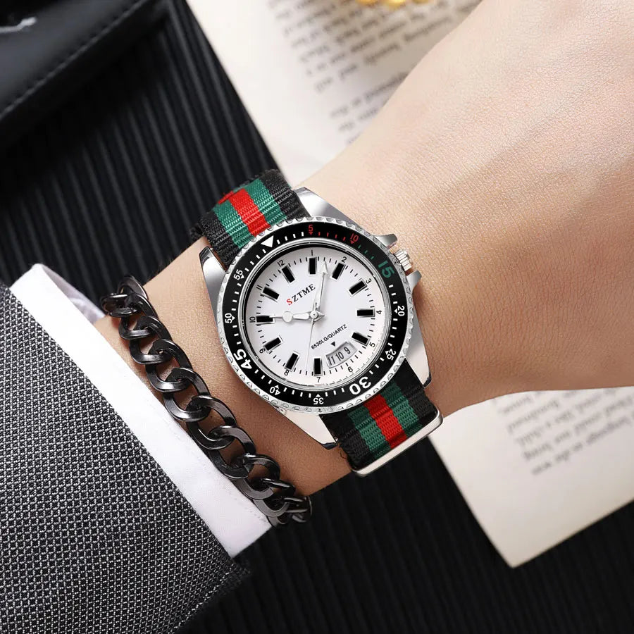Luxury Quartz Watch – Premium Men’s Timepiece with Nylon Strap
